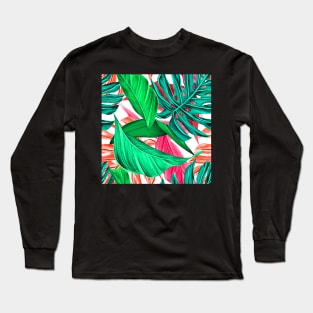 TROPICAL LEAVES GRAPHIC ART DESIGNER GIFT Long Sleeve T-Shirt